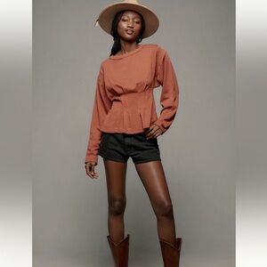 Pilcro Long Sleeve Cocoon Corset Top Large